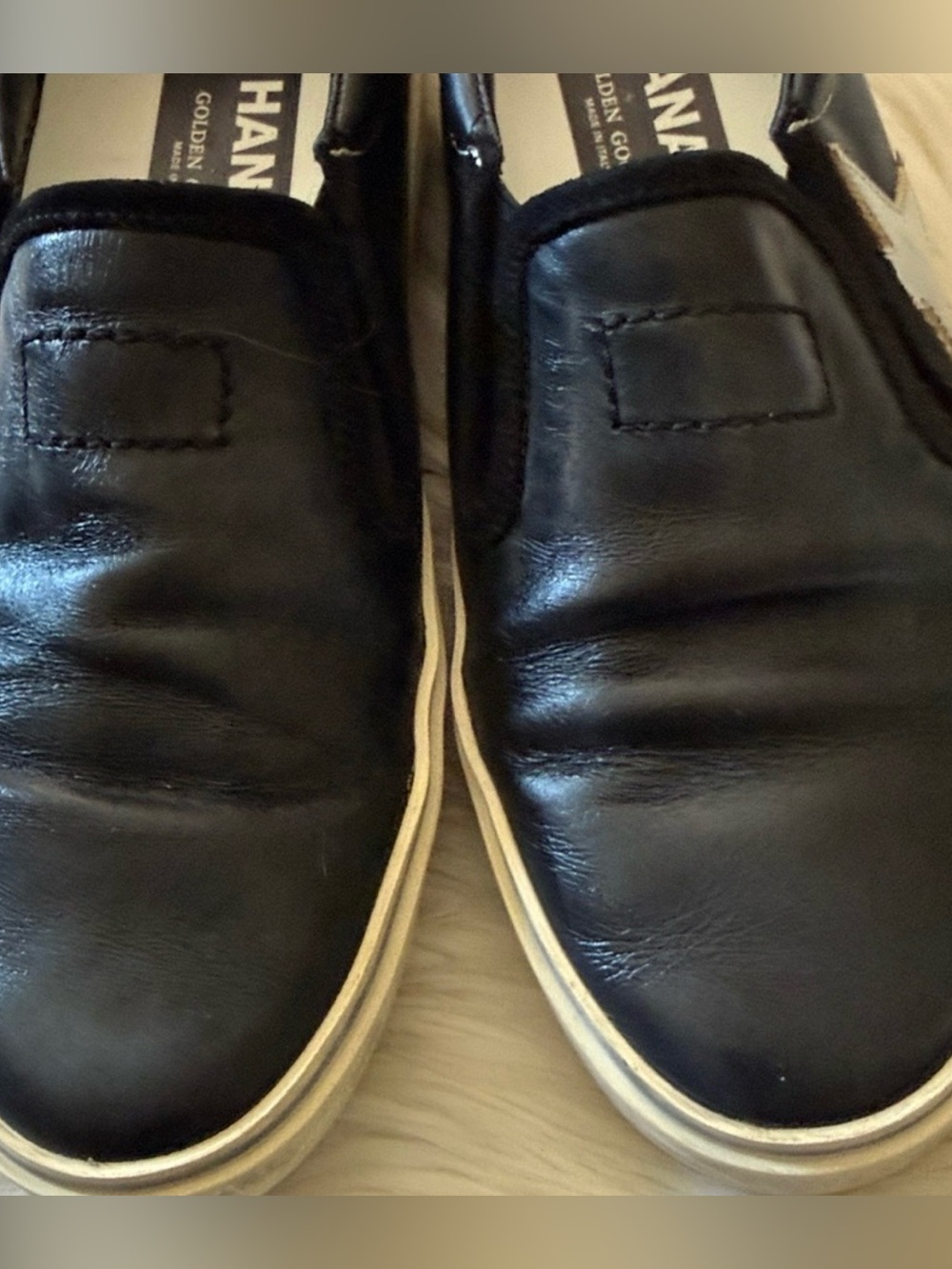 Golden Goose Hanami Private Edition Leather Slip-On Sneakers with Silver Star - Picture 15 of 16